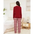 thumbnail image 5 of Womens Pajama Sets Long Sleeve and Plaid Pants Round Neck Soft Sleepwear for Women 2 Piece Womens Loungewear Sets with Pockets, Sizes S to XXL, 5 of 13