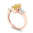 thumbnail image 2 of 2 ct Marquise Cut Yellow Moissanite 3 Stone 18K Rose Gold Womens Engagement Ring, 2 of 5