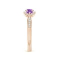 thumbnail image 3 of ANGARA Natural 0.25 Ct. Amethyst with Diamond Classic Ring in 14K Rose Gold for Women (Ring Size: 3), 3 of 9