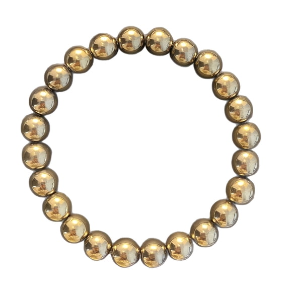 DESIGNICE Natural Pyrite Stone Beaded Bracelet for Men Women Unisex Handmade Stretch Wealth Attracting Meditation Yoga Jewelry