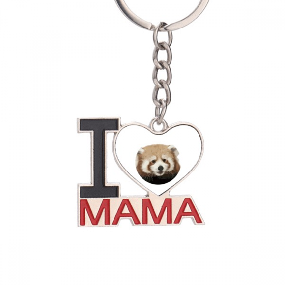 Brown Jungle Civet Cats Lovely Little Keychain Metal Keyring Holder Love MAMA Mother