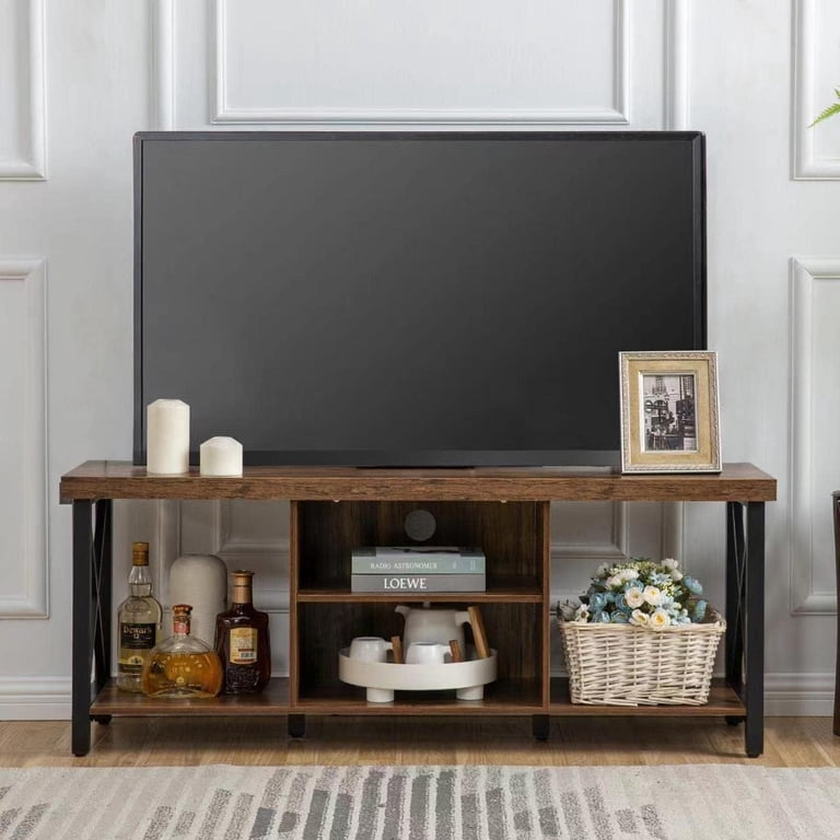 Reliancer Farmhouse TV Stand for TVs up to 55", Rustic Brown photo 7