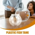 thumbnail image 3 of UPOUART 1Pc Plastic Round Fish Tank Transparent for Desktop Decor Pet Lovers, 3 of 8