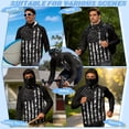 thumbnail image 5 of SEANATIVE Sun Protection Fishing Hoodie for Men, Long Sleeve Hooded Full Coverage 4th of July Fishing Shirt Workout Camping Running Hooded Top, S, Black Camo American Flag, 5 of 7