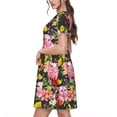 thumbnail image 2 of Naloa Cute Pigs Sunflower Print Womens Summer A-Line Dress with Pockets,Short Sleeve Dresses,Flowy Beach Swing Dress for Vacation Travel, 2 of 6