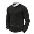 thumbnail image 1 of T-Shirts pour Homme Col Rond Tricot Manches Longues Fleur Couleur Unie Noir Graphique Automne Taille TG, 1 of 8