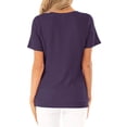 thumbnail image 4 of Women Short Sleeve Crossed Surplice Button Tops, 4 of 5