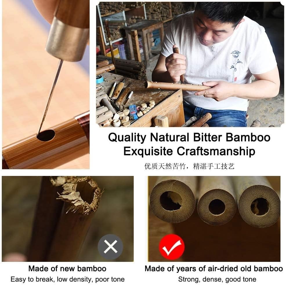 C/D/E/F/G key  Flute Dizi Bitter Bamboo Pluggable Traditional Handmade Chinese Musical Woodwind Instrument Study Level Performance