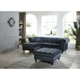 thumbnail image 5 of Passion Furniture Nola 98 in. Black Velvet L-Shape 3-Seater Sofa with 2-Throw Pillow, 5 of 5