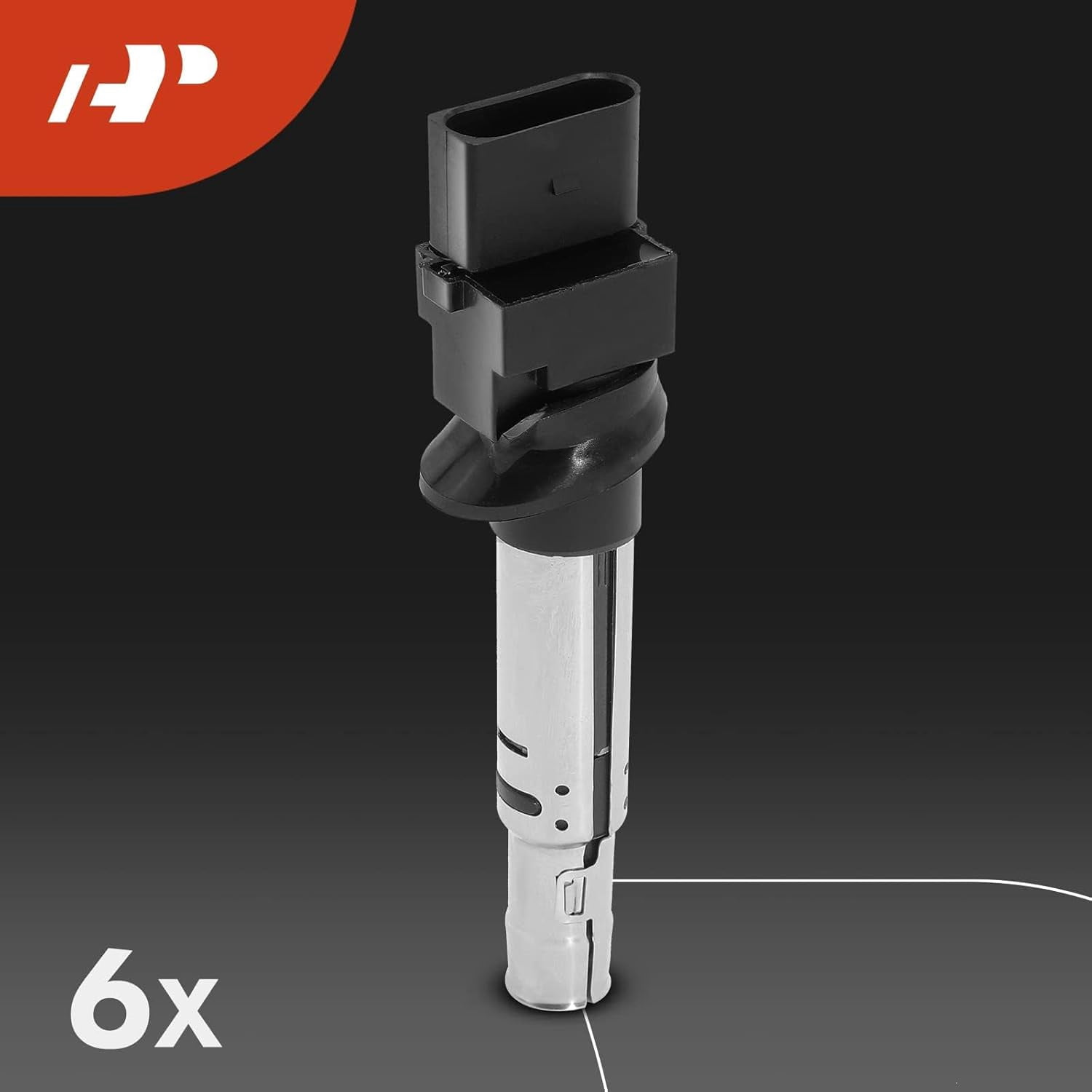 A-Premium Set of 6 Ignition Coil Pack and Iridium Spark Plugs Compatible with Volkswagen Passat 2009-2010, Passat 2012-2018, Atlas 2018-2019, CC 2009-2016, Touareg 2009-2017, Passat CC & Audi Q7