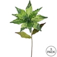 thumbnail image 3 of Vickerman 26" Lime Velvet Poinsettia Artificial Christmas Pick, 3 per Bag, 3 of 3