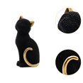 thumbnail image 5 of TISHITA Cat Statue Decorative Figurine Art Crafts Creative Collection Animal Sculpture Desktop Ornament for Office Fireplace New Year Black, 5 of 8