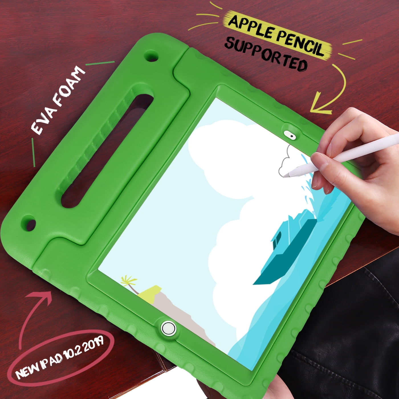 HDE iPad 8th Generation Case for Kids with Built-in Screen Protector, Shock Proof iPad Cover 7th Generation 10.2, iPad 10.2 Kids Case with Handle Stand for 7th/8th Generation Apple iPad
