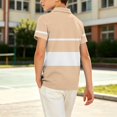 thumbnail image 7 of akafmk Boys School Uniform Shirts Short Sleeve Athletic Shirt Collared Striped Activewear Casual Summer Tops, 5-15Y, 7 of 7