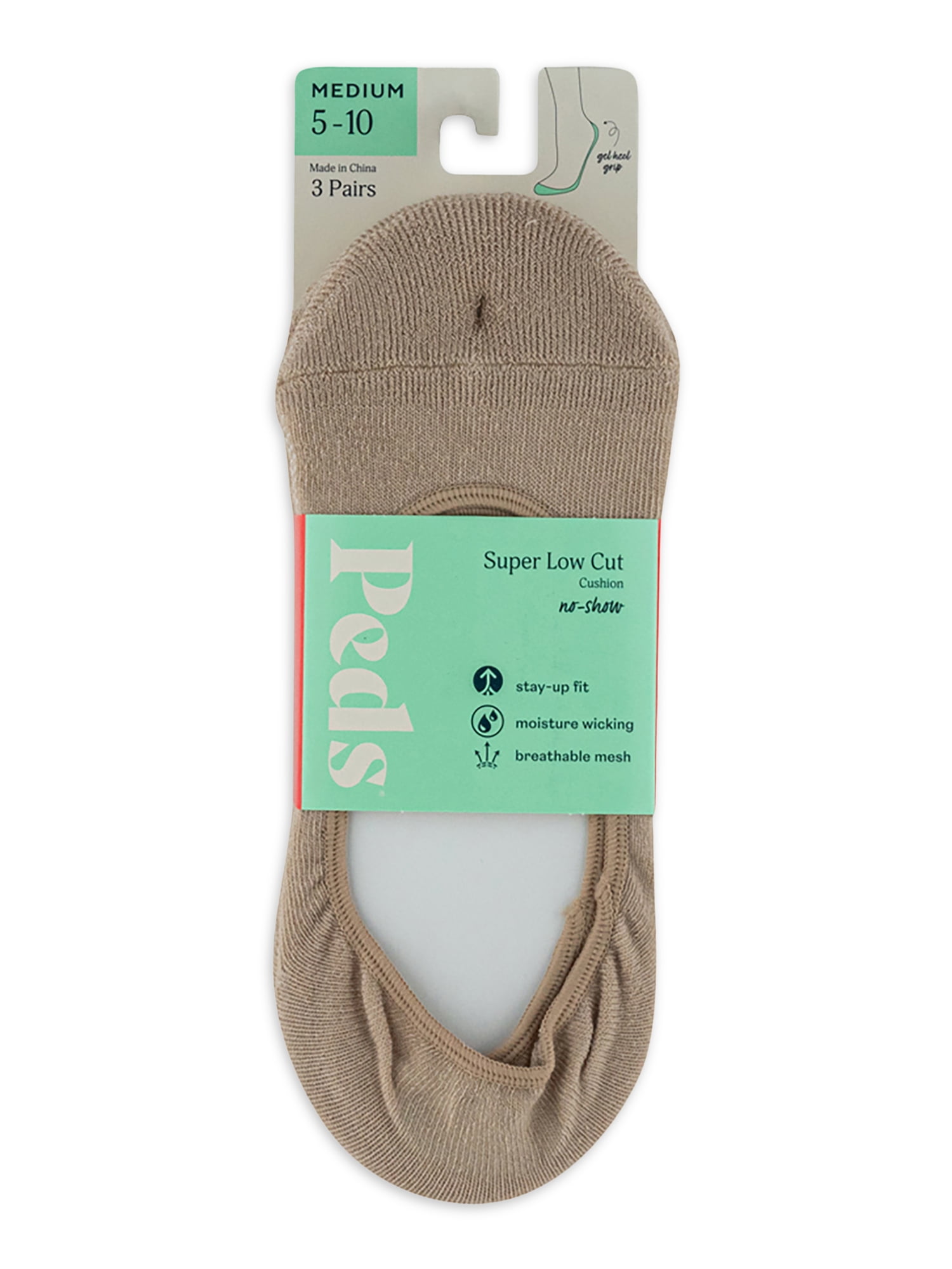 PEDS Women's Super Low Cut Cushion Liner Socks, 3 Pairs