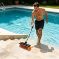thumbnail image 4 of Brosse de Plancher pour Piscine avec Lame Raclette, Brosse de Plancher à Poils Rigides avec Raclette en Caoutchouc, Perche Amovible en Acier Inoxydable, 4 of 6