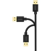 USB 3.0 A To A Male Cable 3Ft,USB To USB Cable USB Male To Male Cable USB Cord with Gold-Plated Connector for Hard Drive Enclosures, DVD Player, Laptop Cooler