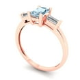 thumbnail image 2 of Three-Stone Engagement Ring for Women - 0.8ct Natural Sky Blue Topaz in 14K Rose Gold Promise Ring, 2 of 5