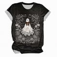 thumbnail image 4 of Godom Halloween Shirts for Women Cute Ghost Graphic T Shirt Halloween Short Sleeve Tee Tops, 4 of 4