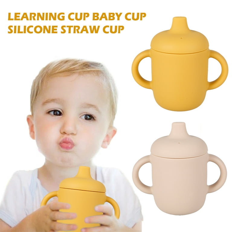 Toddler Sippy Cup With Straw Lid And Handles, Silicone Spill Proof