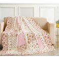 thumbnail image 4 of Cozyholy Original 100% algodón patchwork edredón completo tamaño queen rosa floral colcha reversible vintage Shabby Chic acolchado manta cama funda de edredón para sofá sofá, 4 of 5