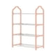thumbnail image 2 of Shoe Rack Organizer | 4-Tier Metal Storage Shelf Polypropylene Steel | Entryway Closet Bedroom | Easy Assembly | Space Saving Shoe Stand | White or Pink | 20.47x7.48x1.57in | 1 Piece, 2 of 7