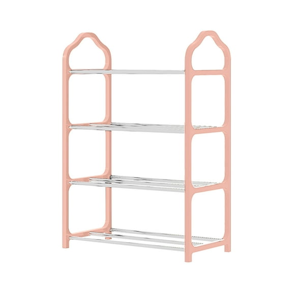 dfutuy Upgrade 4-Tier Small Shoe Rack, Metal Stackable Kids Shoe Shelf Storage Shoe Stand Organizer for Closet Entryway Hallway, Organizer for Shoes