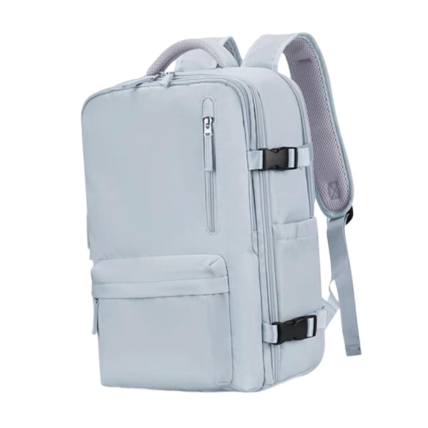Mochila informal de doble hombro para mujer, tipo mochila de negocios, tipo bolsa de lona azul claro