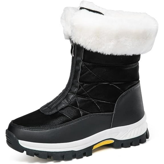 Women's Winter Snow Boots - Lightweight Waterproof Booties for Skiing & Outdoor Activities