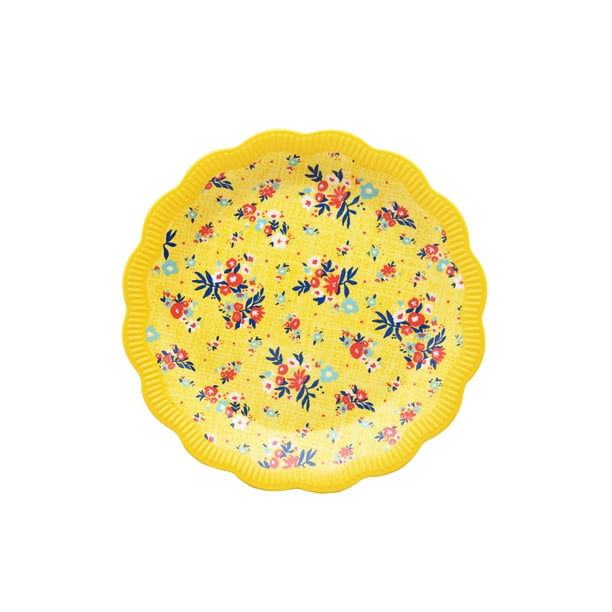 The Pioneer Woman Vintage Ditsy Melamine Appetizer Plate, Yellow