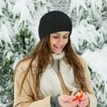 thumbnail image 2 of Gorro de punto con puños, holgado, con calaveras, para hombre y mujer, liso, cálido para invierno blzck, 2 of 8