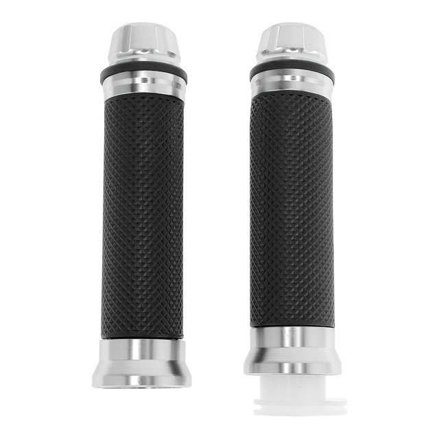 Kit de cubiertas de empuñaduras de mano de 7/8" 22mm 15/16" 24mm Unique Bargains para manillar antideslizante para motocicleta, scooter, bicicleta, ATV tono plateado