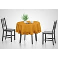 thumbnail image 3 of Vargottam Ruffle Tablecloth Kitchen Dining Tabletop Cover Decoration Cotton Solid Table Cover Round, Mustard Yellow-69 Inches Diameter, 3 of 9