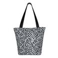 thumbnail image 3 of Gaeub Weave Geometric Printed Tote Bag Grocery Bag Reusable Shoulder Bag with Zip for School Kitchen Park DIY, 3 of 9