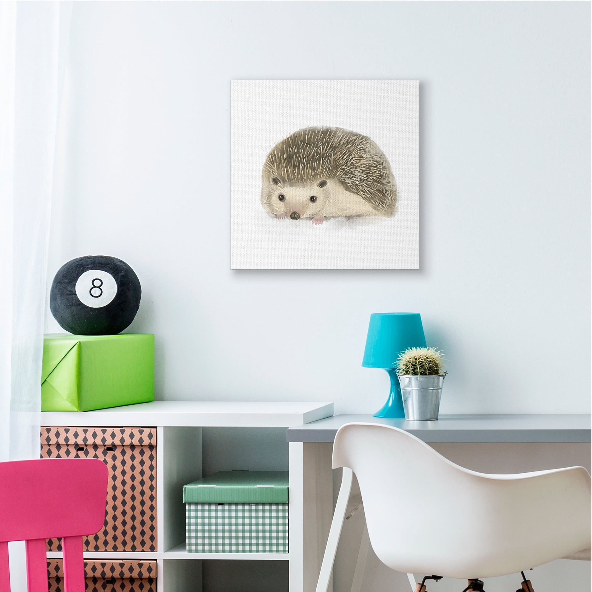 Stupell Industries Adorable Hedgehog Illustration Nursery Woodland Animal Canvas Wall Art, 24 x 24, Design by Daphne Polselli