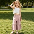 thumbnail image 4 of OGLCCG Girls Summer Outfit Sleeveless Lace Crop Tank Tops and Wide Leg Ruffle Pants Cute 2 Piece Clothing Set 2-8 Years, 4 of 9