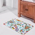 Boho Bright Chic Paisley Flowers and Leaves Print Bath Rugs Absorbent