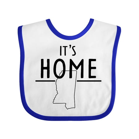 

Inktastic It s Home- State of Mississippi Outline Gift Baby Boy or Baby Girl Bib