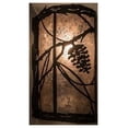 thumbnail image 3 of Meyda 170615 8 in. Whispering Pines Right Wall Sconce, Wrought Iron & Silver Mica, 3 of 3