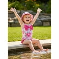 thumbnail image 6 of BemeyourBBs Toddler Baby Girl Swimsuit Infant Bathing Suit One-piece Swimsuits With Sun Hat Set Front Bow Rash Guard Spaghetti Strap Swimwear Summer Beach Wear, 6 of 9