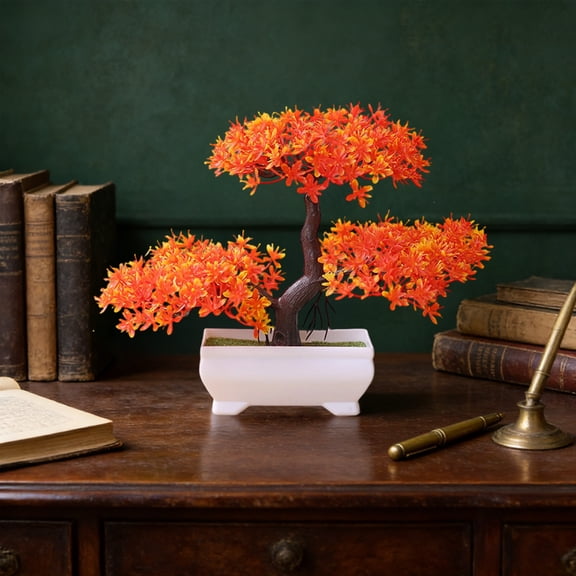 Uutvery Decorative Potted Plants, Simulated Small Tree Multicolor Flowers, Fake Plants for Home Office Desk Decor, 7.48x6.1x1.77 Inches
