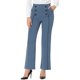 thumbnail image 1 of Allegra K Pantalones de pierna recta para mujer Pantalones de trabajo de oficina con decoración de botones de cintura alta con bolsillo Azul polvoriento S, 1 of 5