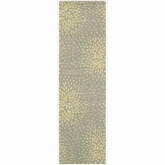 Nourison  Capri Wool Area Rug Grey 2'3" x 8' Runner Latex Free 8' Runner Indoor Gold