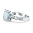 thumbnail image 3 of Emerald Cut Celtic Engagement Ring Lab Created White Opal 925 Sterling Silver Size 5, 3 of 7