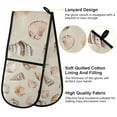 thumbnail image 2 of Yayeee Double Oven Mitt Kitchen Heat Resistant Baking 35" x7" Quilted Glove, Green Watercolor Seashells, 2 of 6