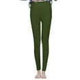 thumbnail image 5 of Baqcunre Fleece Lined Leggings Winter Elastic High Waist Solid Color Plush Thermal Full Length Pants Womens Pants Thermal Leggings For Women Warm Leggings For Women Winter Green S-XXL, 5 of 5