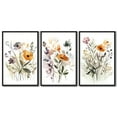 thumbnail image 3 of Drsoum Large Flower Wall Decor 24x36in3pcs Black Framed Colorful Floral Wall Hanging Decor Botanical Pictures Canvas Wall Art, 3 of 7