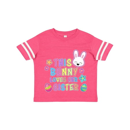 

Inktastic This Bunny Loves Her Sister with Bunny Face and Flowers Gift Toddler Toddler Girl T-Shirt