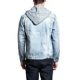 thumbnail image 7 of Victorious Men's Hoodie Layered Distressed Denim Jacket with Removable Hood DK109 - ICE - Large, 7 of 7
