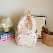 Resicozy Coquette Bow Backpack,Bow Backpack 3pcs Set Cute Kawaii Backpack Set Large Capacity with Lunch Box Pink